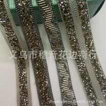 manufacturers supply chain stick-on crystals lace diy clothing sccessories hot drilling chain lace self-adhesive