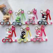 New Bicycle Sanrio Keychain Doll Cute Clow M Hello Kitty Couple Bags Automobile Hanging Ornament Wholesale