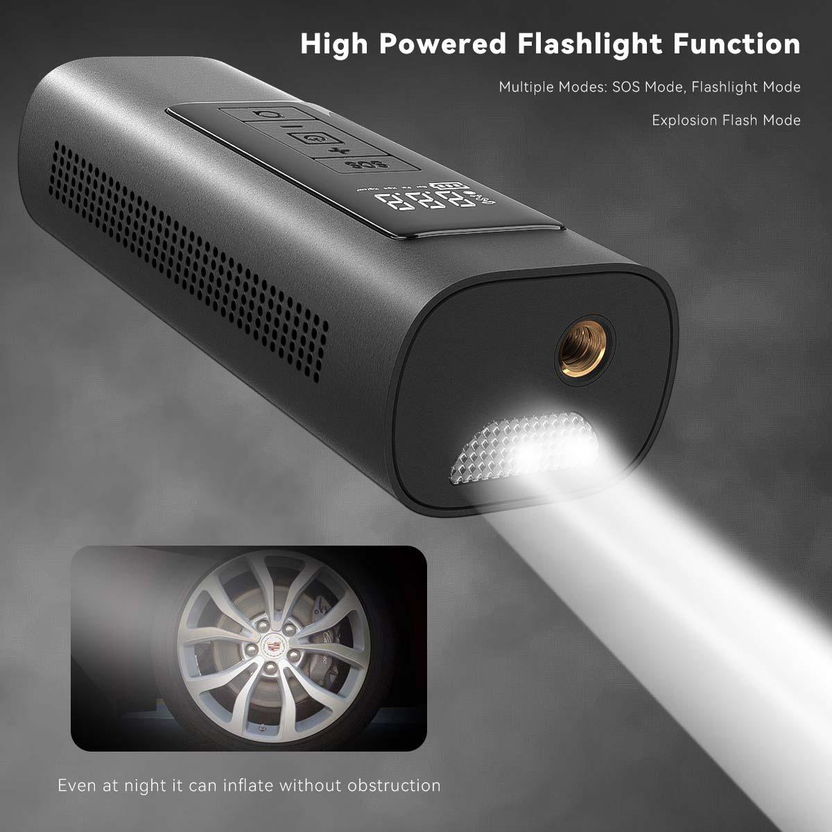 car digital display inflator lighting emergency air pump mini wireless portable and versatile tire pump source manufacturer