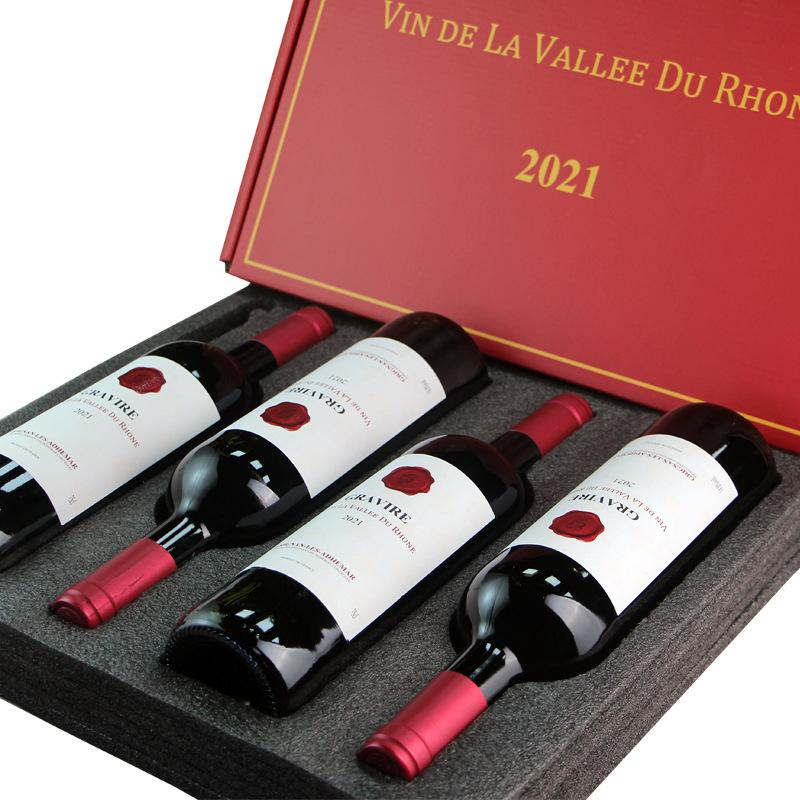 french red wine original bottle imported mid-autumn festival gift box original cotes du rhone aop dry red full box wine wholesale Item Picture