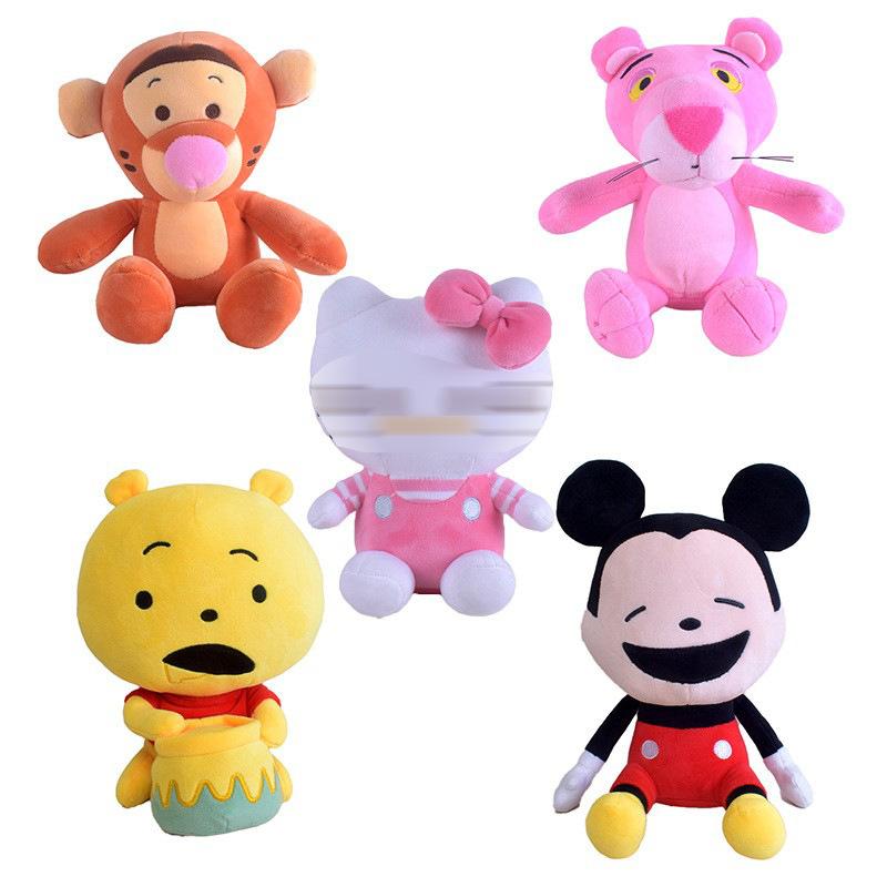 Anime Dishi Cartoon Plush Doll 8-Inch (20cm) Hello Kitty Mickey Pooh Bear Doll Toy