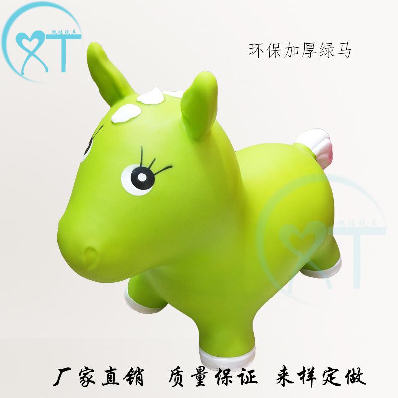 children's inflatable toys new material jumping horse green horse jumping animals toy rubber inflatable horse pegasus wholesale