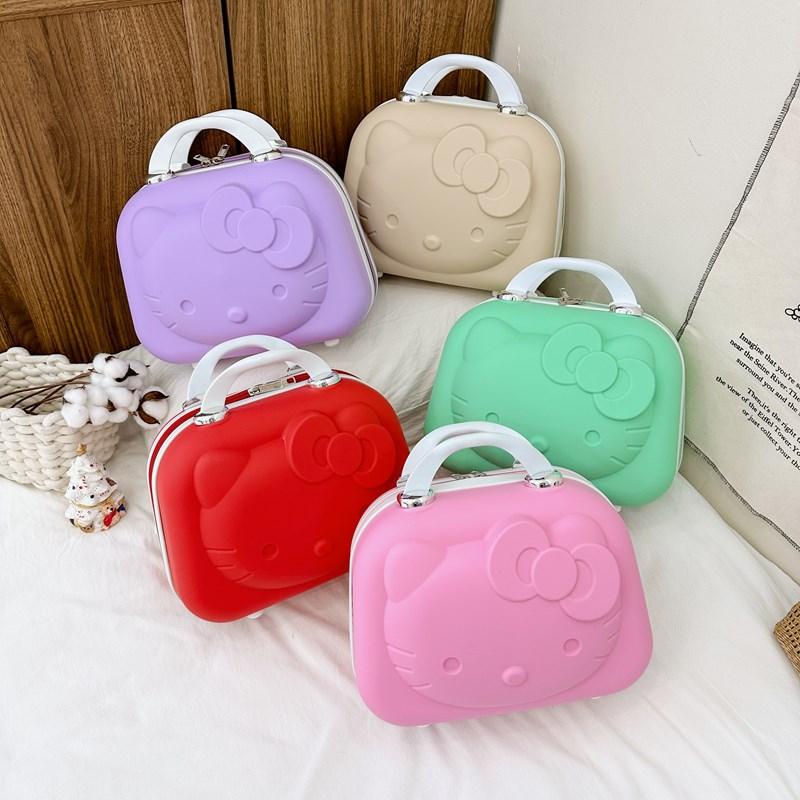 Cosmetic Case Suitcase Cute Cartoon Suitcase Sanrio Hello Kitty Cosmetic Case Foreign Trade Gift Luggage Kitten Cosmetic Case
