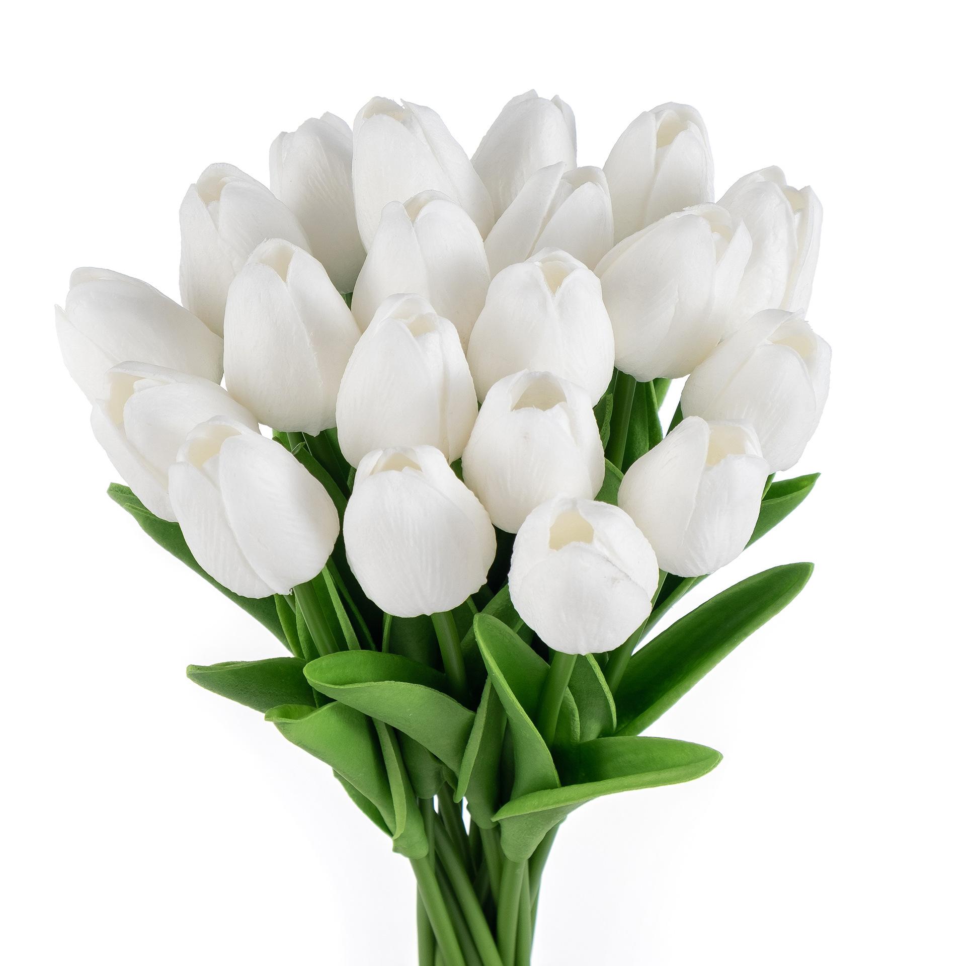 mini pu tulip artificial flower home ornamental flower fake flower for wedding hand feeling tulip factory direct supply Specification drawing