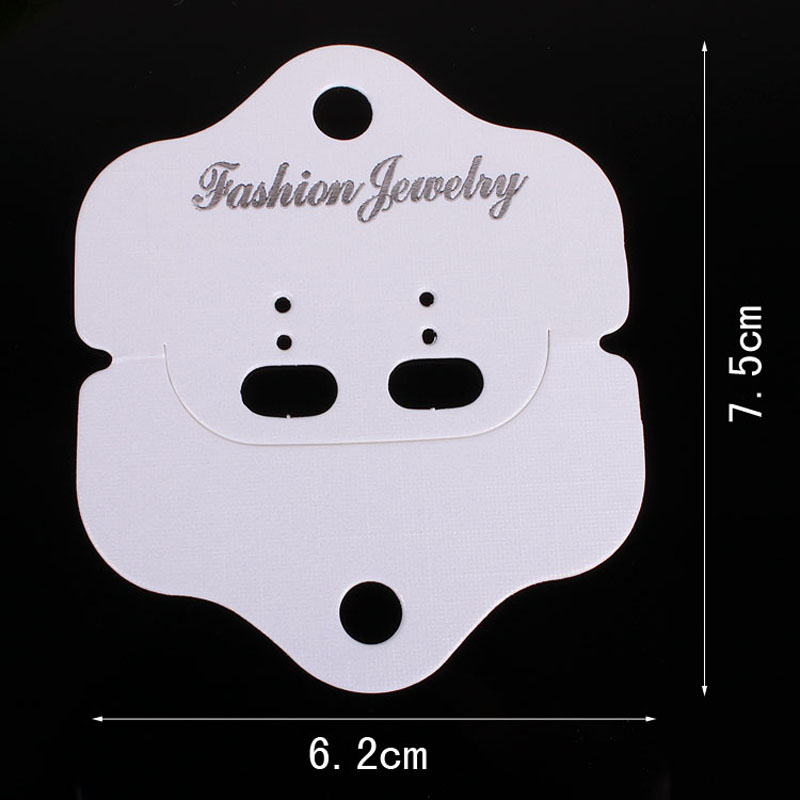 Factory direct sales of packaging accessories, necklaces, cards, white cardboard, universal folding hanging cards, 100 pieces per auction Specification image