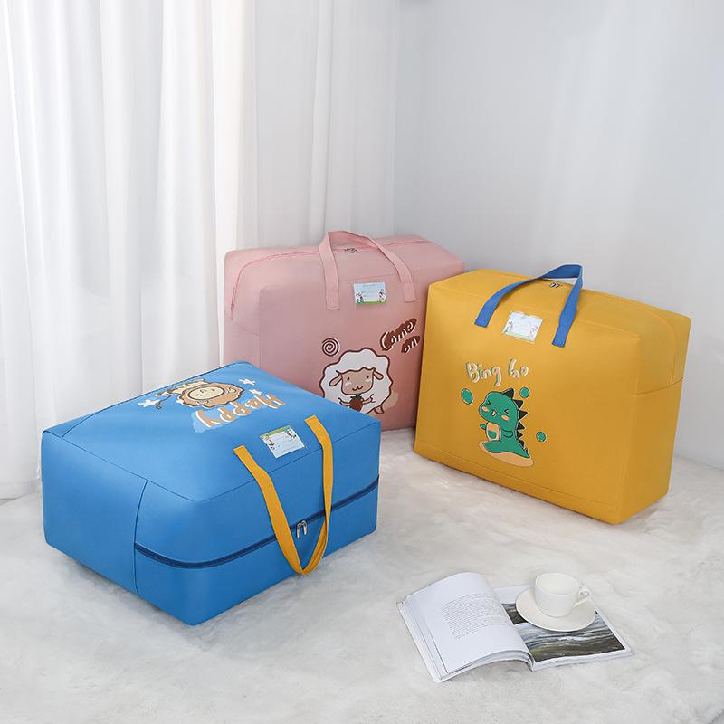home cartoon quilt organizer storage bags large capacity foldable waterproof travel bag moving bag children quilt bag