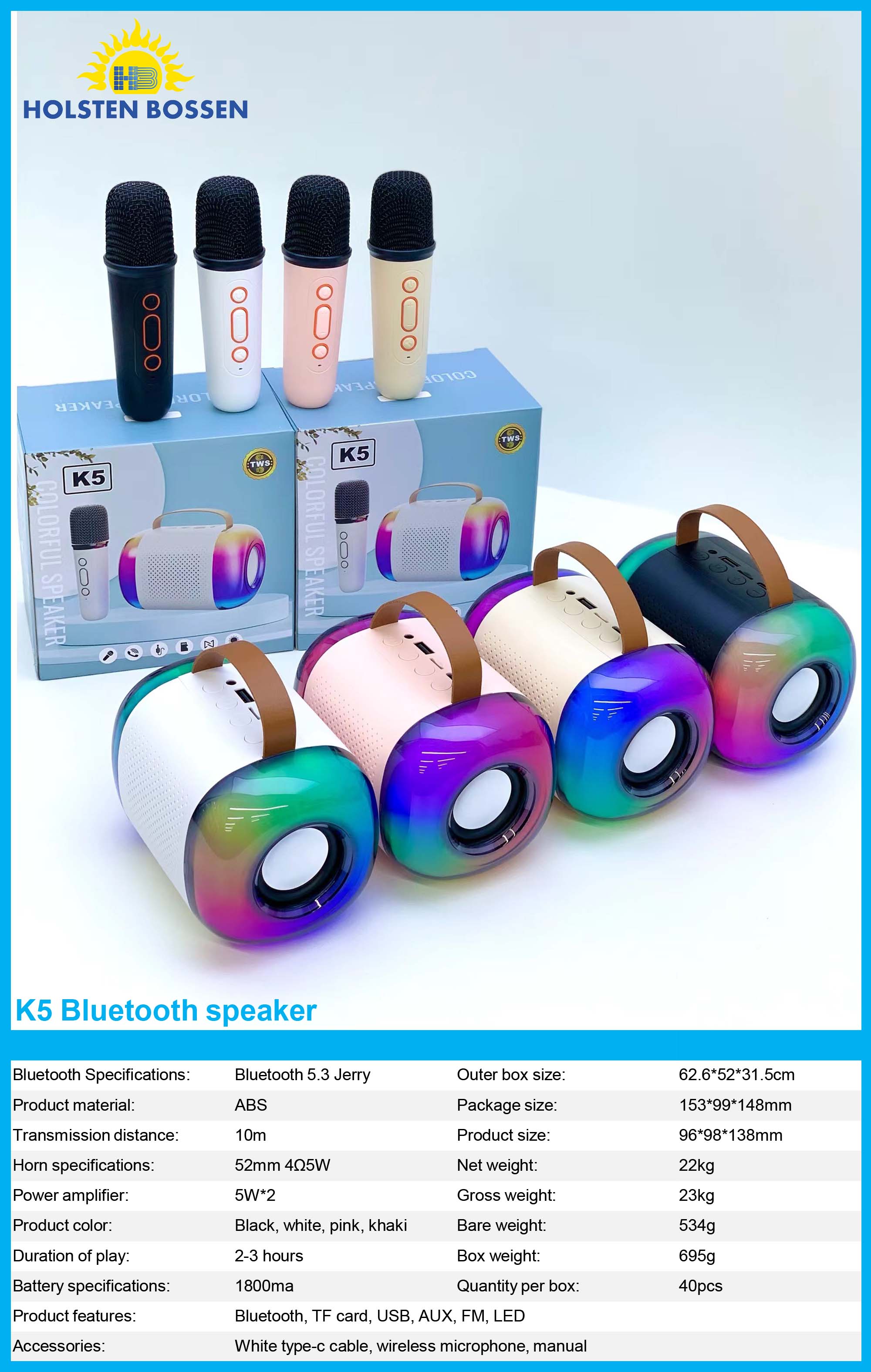 新品上市！K5多功能蓝牙音箱，音质超赞！！！蓝牙音响详情1