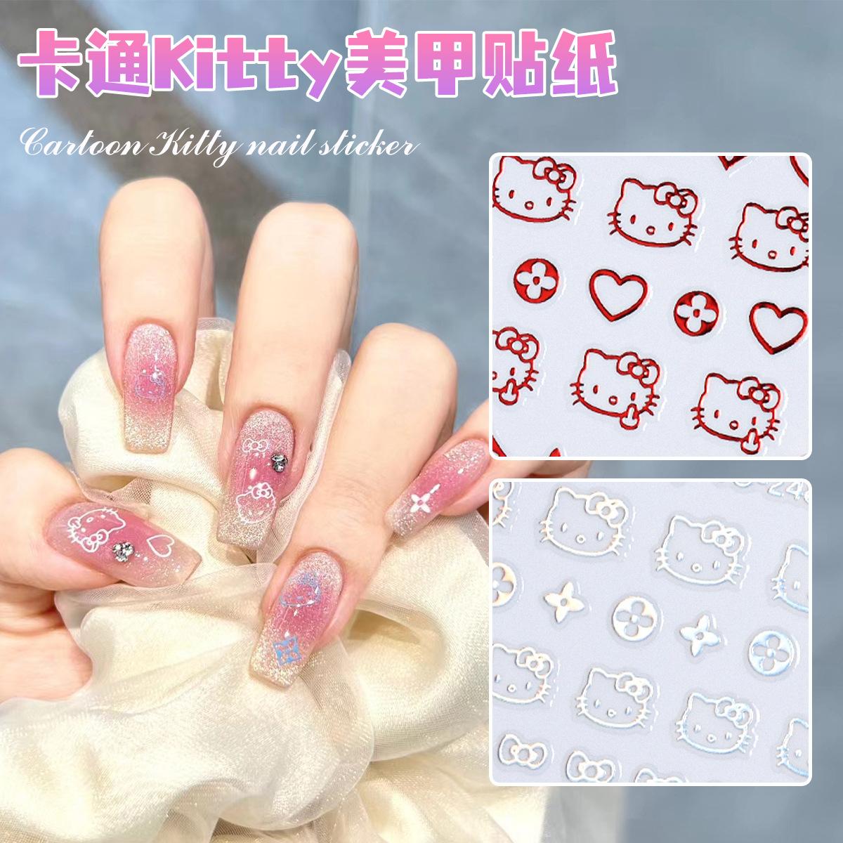 nail stickers hello cute xingx nail cute kitty back glue nail sticker
