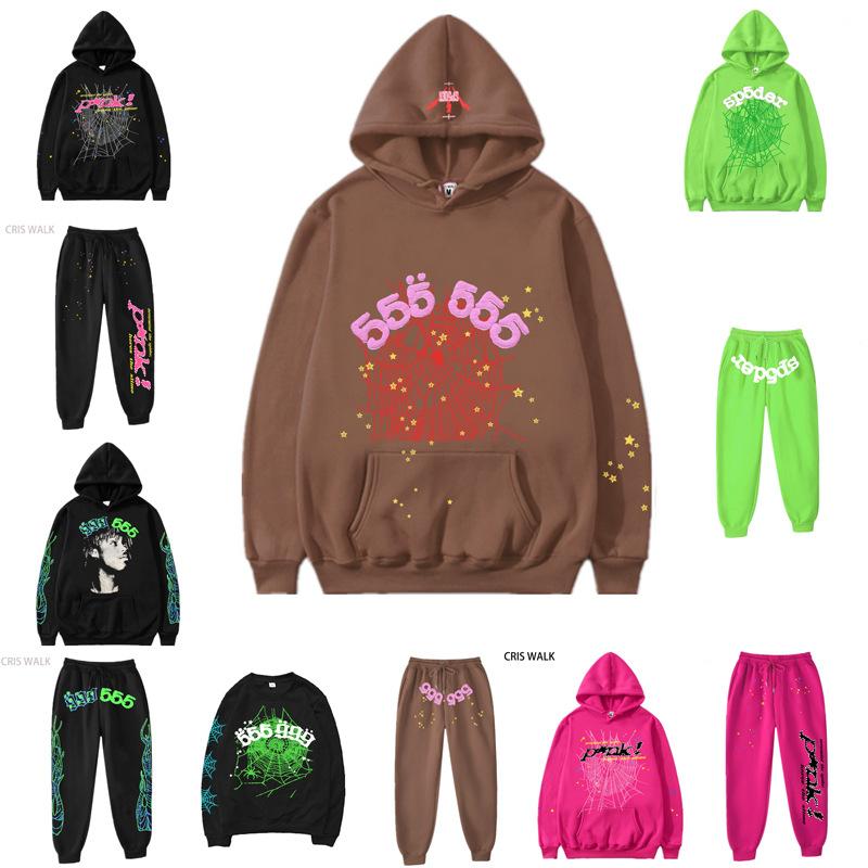 Cross-Border European and American Fashion Hip Hop Singer Letter 555555 Printed Couple Sweater Men's and Women's Hoodies Sweatshirt Wholesale