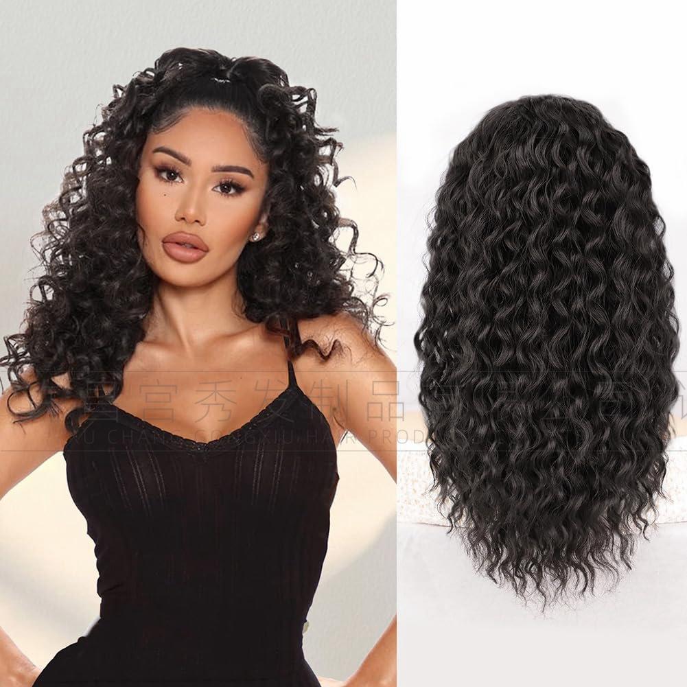 european and american ponytail hair extension buds women's small volume fluffy drawstring ponytail wig set 18-inch puff ponytail