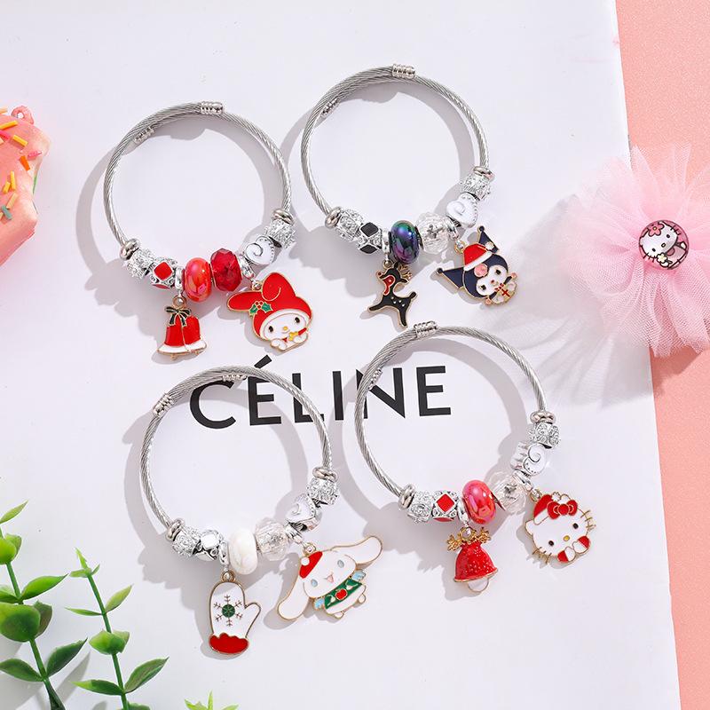 pandora cartoon christmas bracelet female girlfriends bracelet student cute hello kitty cinnamoroll babycinnamoroll pendant bracelet