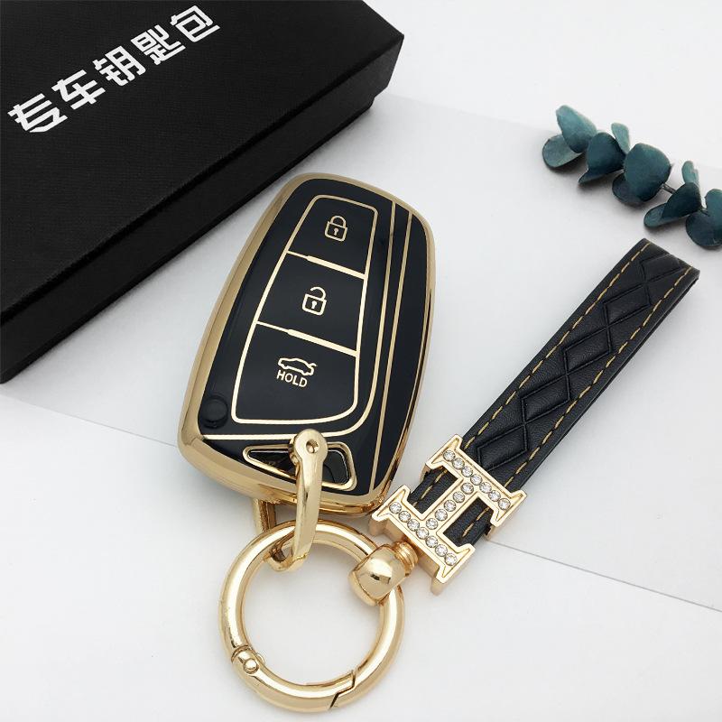 适用于现代hyundai新胜达汽车钥匙保护套跨境爆款金边汽车钥匙包产品图