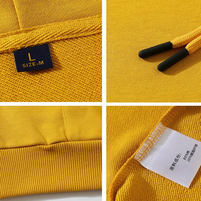 autumn and winter men's and women's solid color hoodie logo printed business attire work clothes printed hooded pullover thick coat wholesale Application Scenario