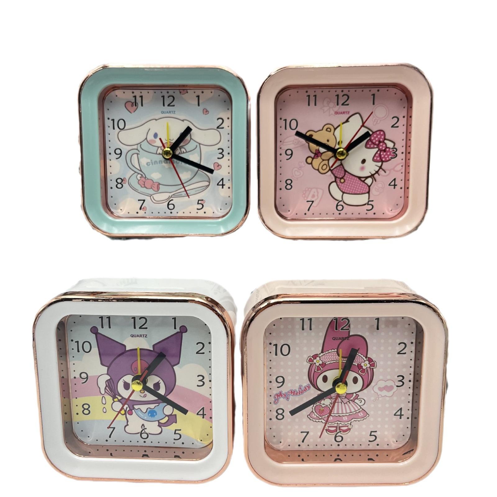 clow m melody cinnamoroll babycinnamoroll round alarm clock hello kitty mute alarm clock bedroom desktop decoration clock prize Item Picture