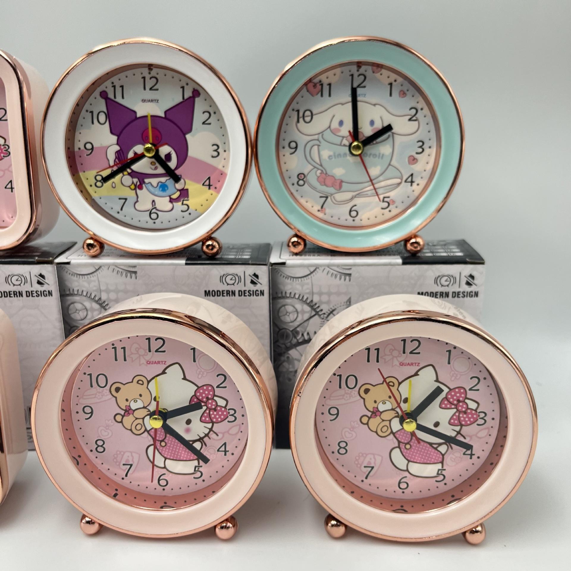 clow m melody cinnamoroll babycinnamoroll round alarm clock hello kitty mute alarm clock bedroom desktop decoration clock prize Application Scenario