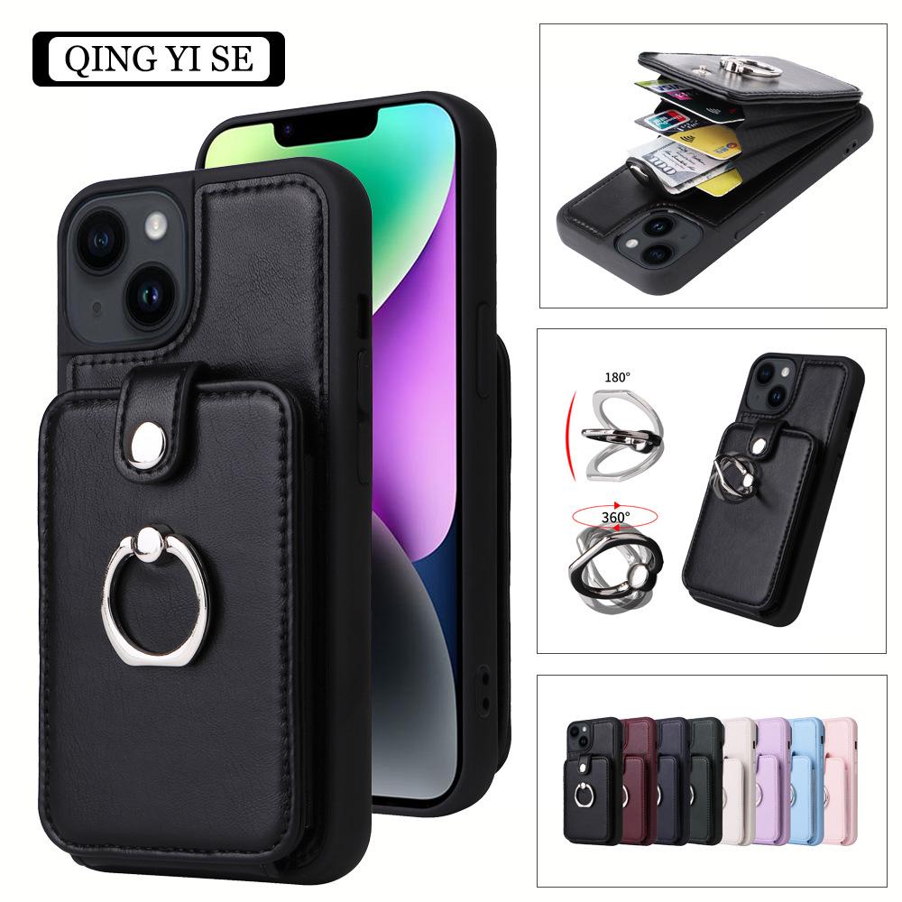 suitable for apple iphone14 phone case 13promax creative patch drop-resistant 12 organ card-inserting mobile phone leather case