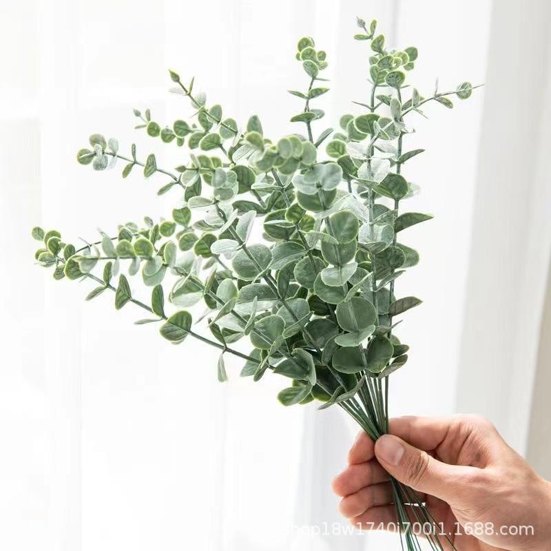 artificial green plant artificial eucalyptus leaves 38cm single eucalyptus leaf artificial green plant bouquet cross-border home ornamental flower