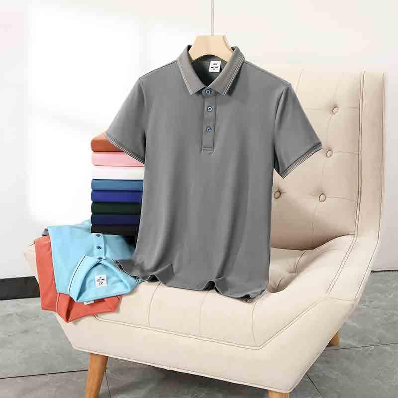 Spring and Summer loose and comfortable beaded striped short-sleeved lapel POLO shirt DX-5A345 Application Scenario