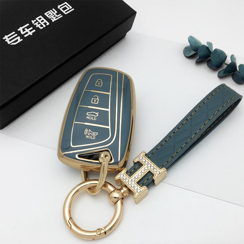 适用于现代hyundai新胜达汽车钥匙保护套跨境爆款金边汽车钥匙包细节图