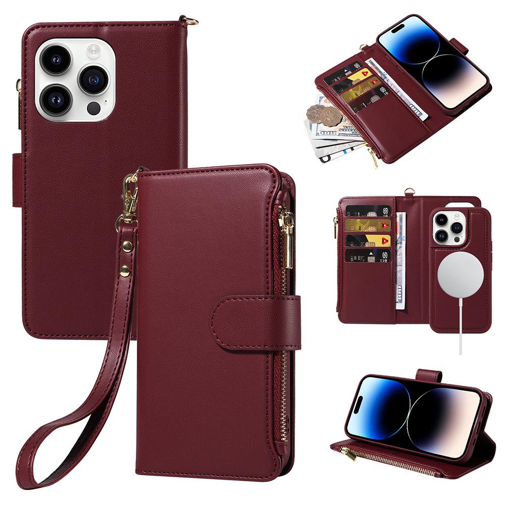 new apple 15 phone case flip wireless charger iphone14 phone leather case wallet phone protective case