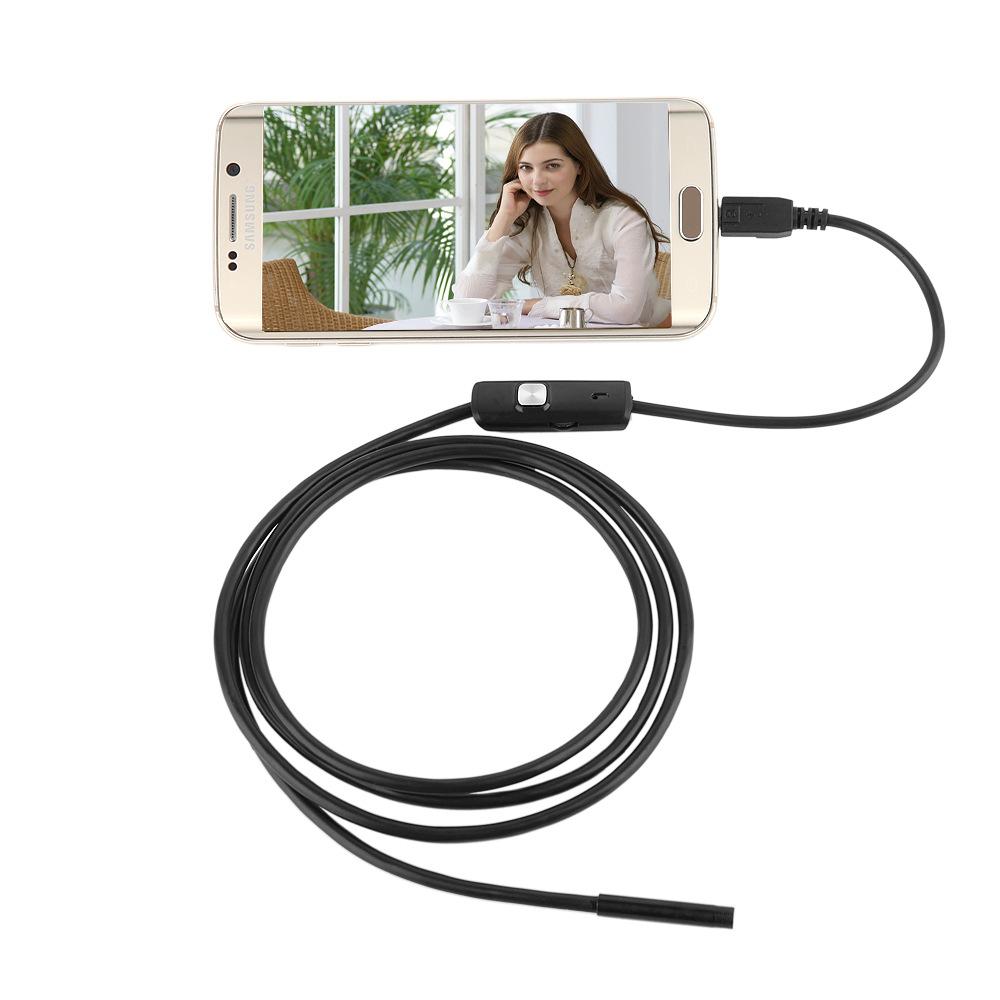 7mm HD Android Cell Phone Computer USB Endoscope Android Pipe Auto Repair Flexible Wire Endoscope 1 M full figure