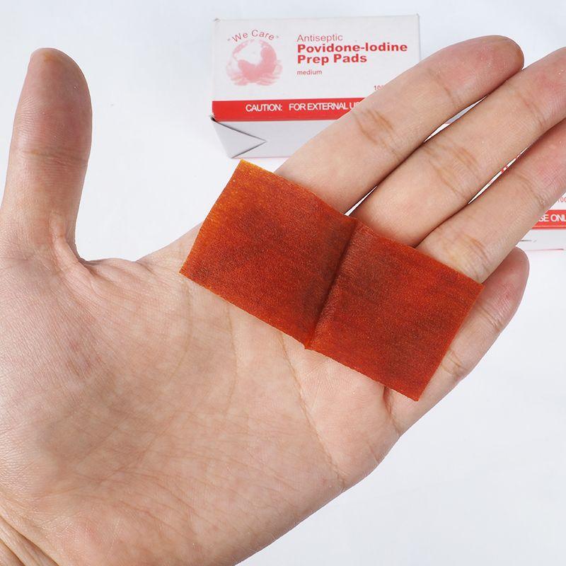 disposable 100 pieces of iodophor cotton sheet skin wound navel cleaning disinfection and gentle cleaning of wound iodine tablets details Picture
