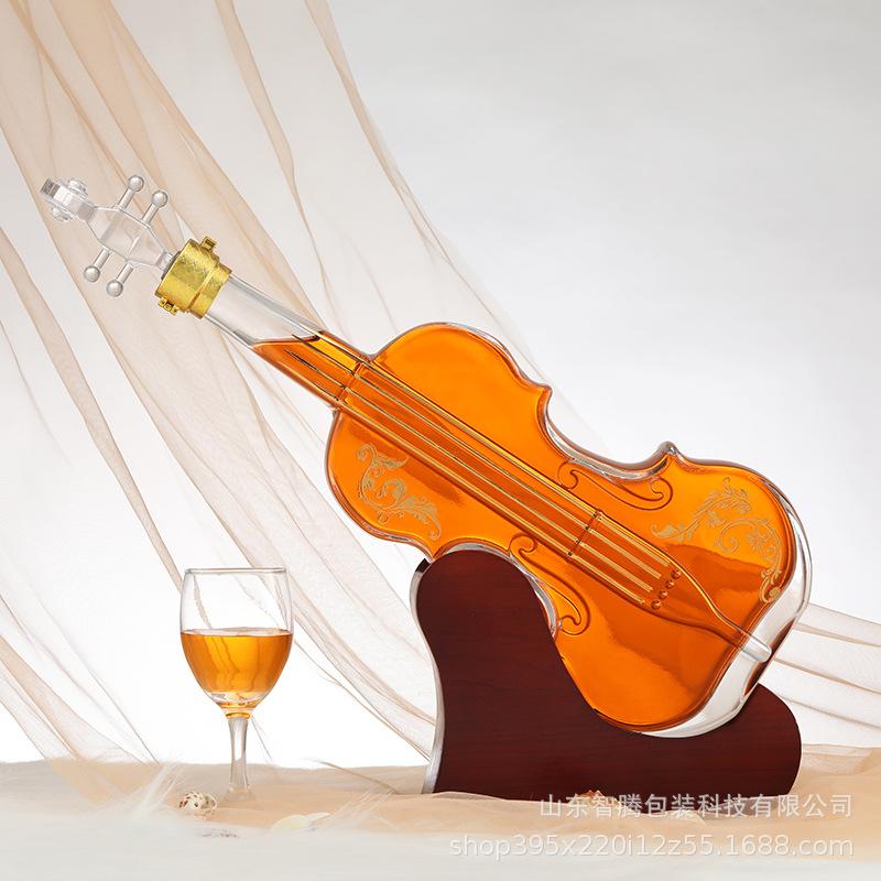 in stock transparent glass subpackaging dead soldiers imported wine bottle red wine bottle whiskey bottle craft shape violin bottle