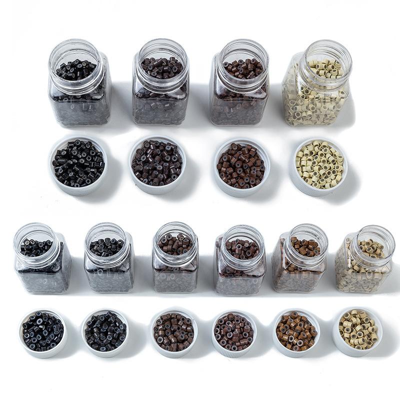 production 5030 silicone buckle aluminum tube silicone hair extension ring hair hair extension tools silicone hair extension buckle 500 tablets/bottle