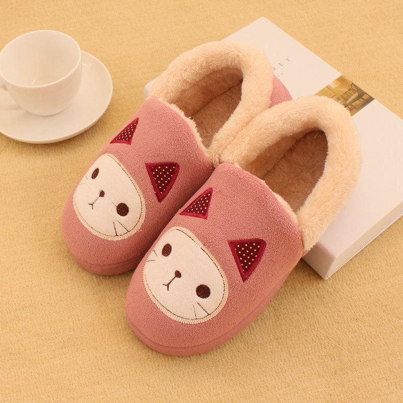 autumn and winter cotton slippers bag heel couple female male home cotton shoes warm cute cartoon  slippers confinement shoes details Picture