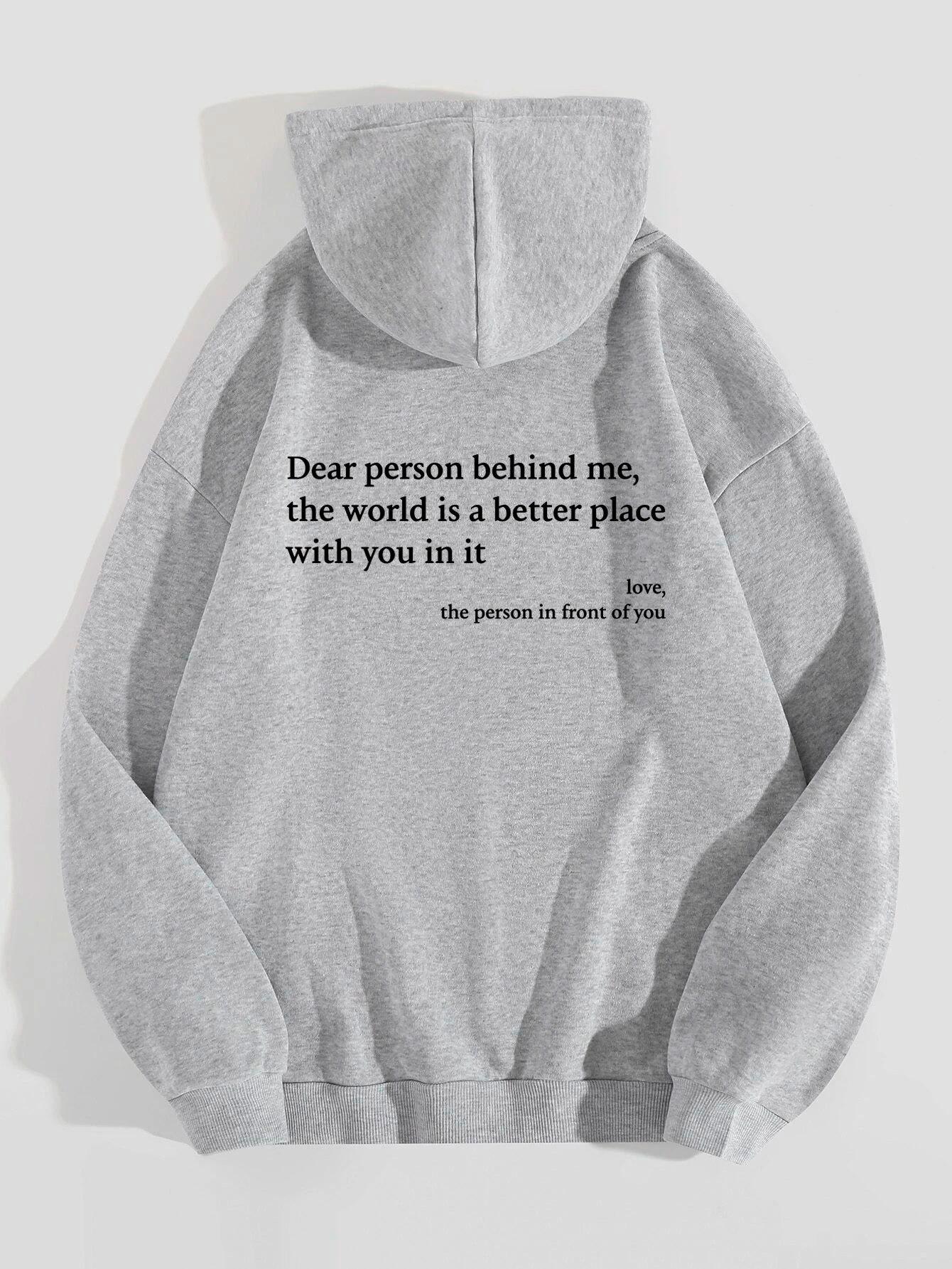 Foreign Trade Women's Brushed Hoody Plain Letter Printed Kangaroo Pocket Drawstring Printed Hoodie Application Scenario