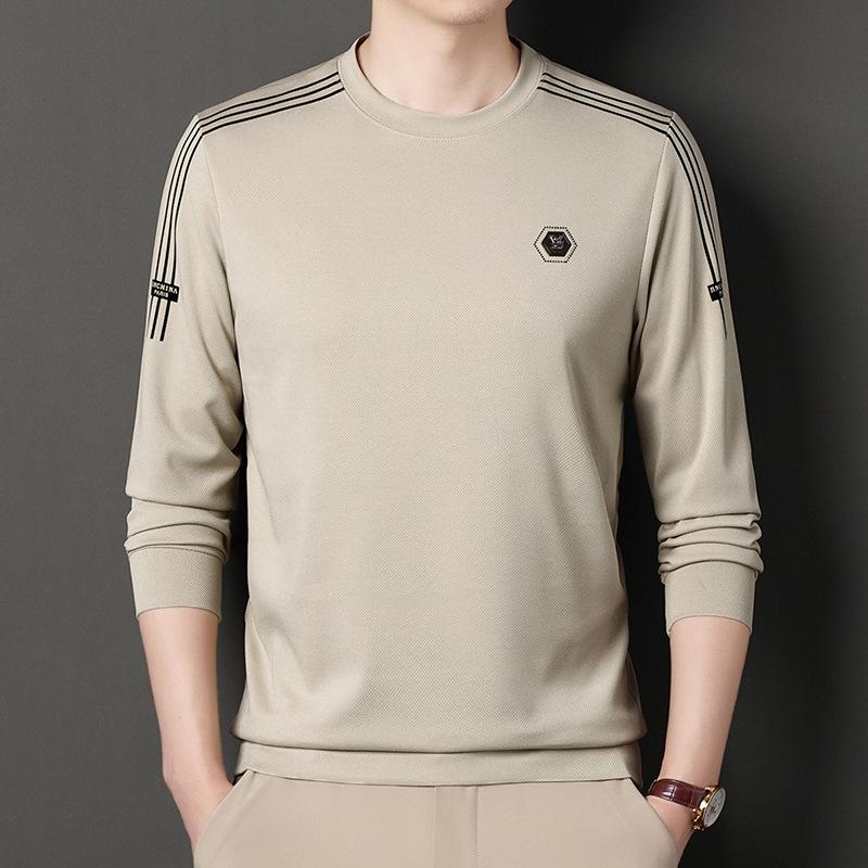 2024 New Hoodie Men's Spring Fashion Trendy Brand Long Sve T-shirt Men's Cotton Crew Ne Casual Bottoming Shirt Men's Wholesale details Picture