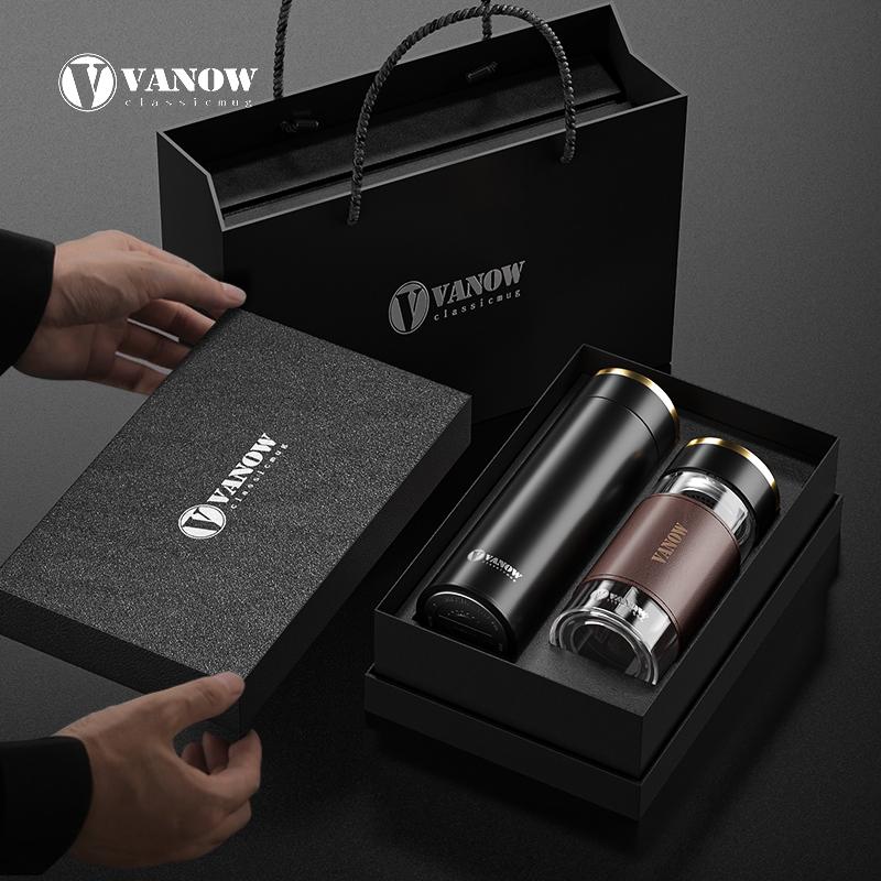 3BSA英国Vanow保温杯男士定 制刻字礼盒男款智能泡茶杯新款水细节图