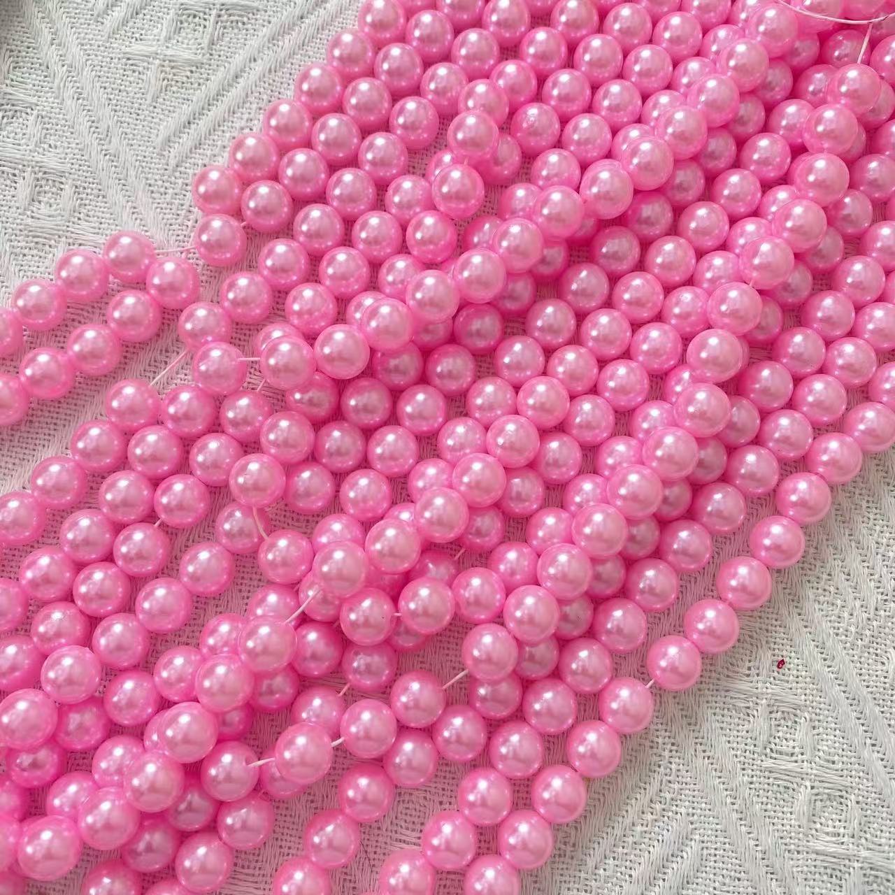 8MM straight-hole round ABS pearl-like plastic stringing loose beads DIY handcrafted loose bead clothing accessories Application Scenario