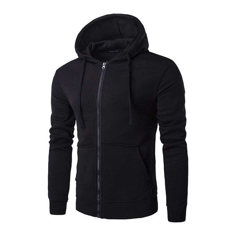2024 Cross-Border Hooded Zipper Sweatshirt Men's Slim Fit Hoodie Sports and Leisure Sweater Men's Support Printed Logo