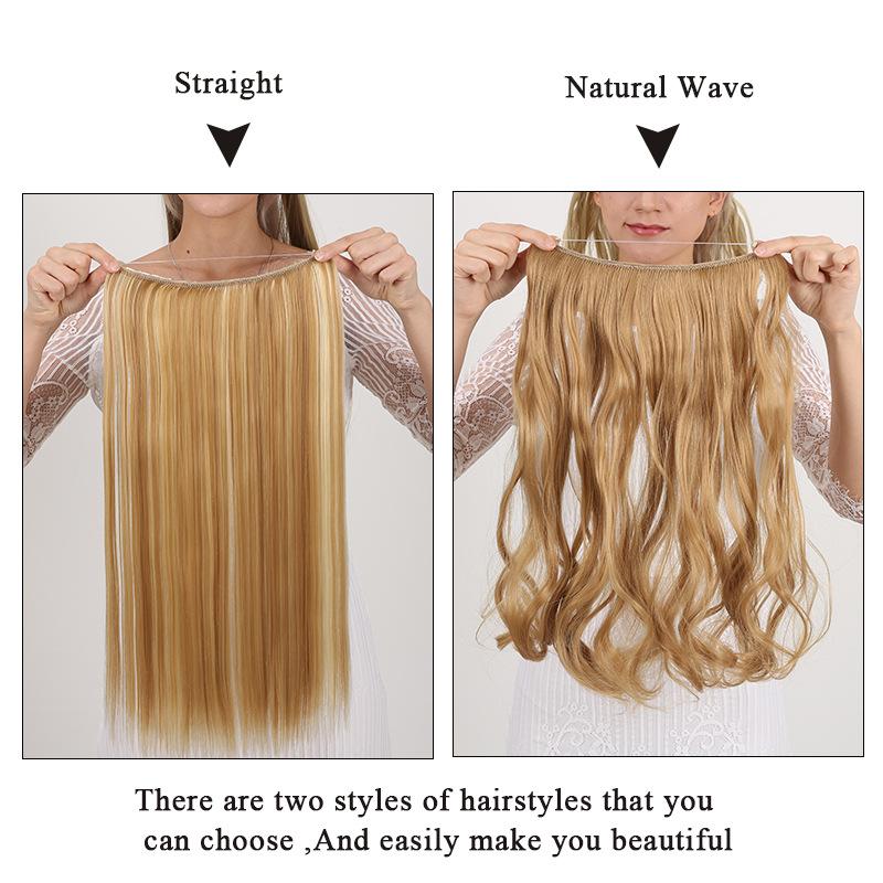 amazon foreign trade european and american cos mermaid hair extension fish line curly hair straight hair multi-color optional ponytail hair extension Application Scenario