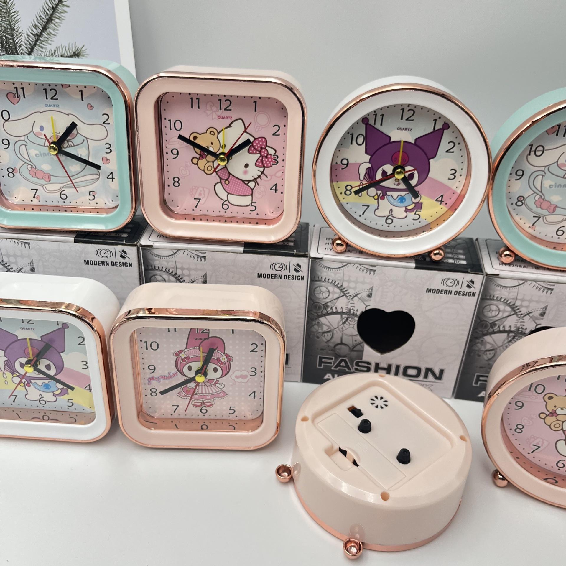 clow m melody cinnamoroll babycinnamoroll round alarm clock hello kitty mute alarm clock bedroom desktop decoration clock prize details Picture