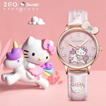 Zgo Sanrio Genuine Children's Watch Female Student Girl Hello Kitty Waterproof Luminous Cartoon Watch Quartz Watch