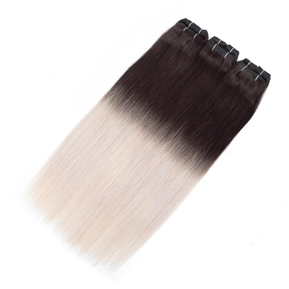 Ombre Gradient Color Hair Smooth Hair Tail Thickness Hairpiece Clip European and American White Hair Extension Hairpiece Clip Clipinhair