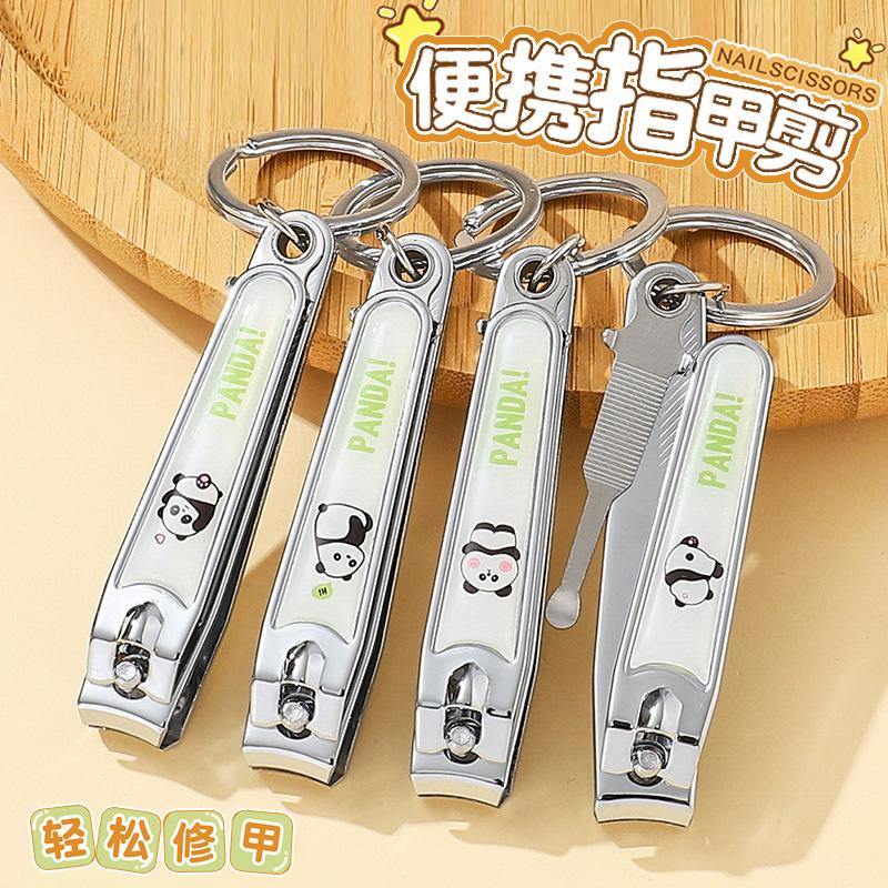 cartoon colorful drop film nail clippers keychain stainless steel nail scissors student arc mouth home nail clippers full figure