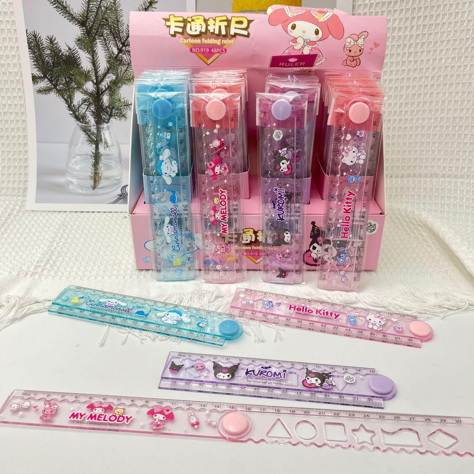 anime sanrio cartoon a folding ruler clow m melody cinnamoroll babycinnamoroll hello kitty scale clear 30cm art measure gauge