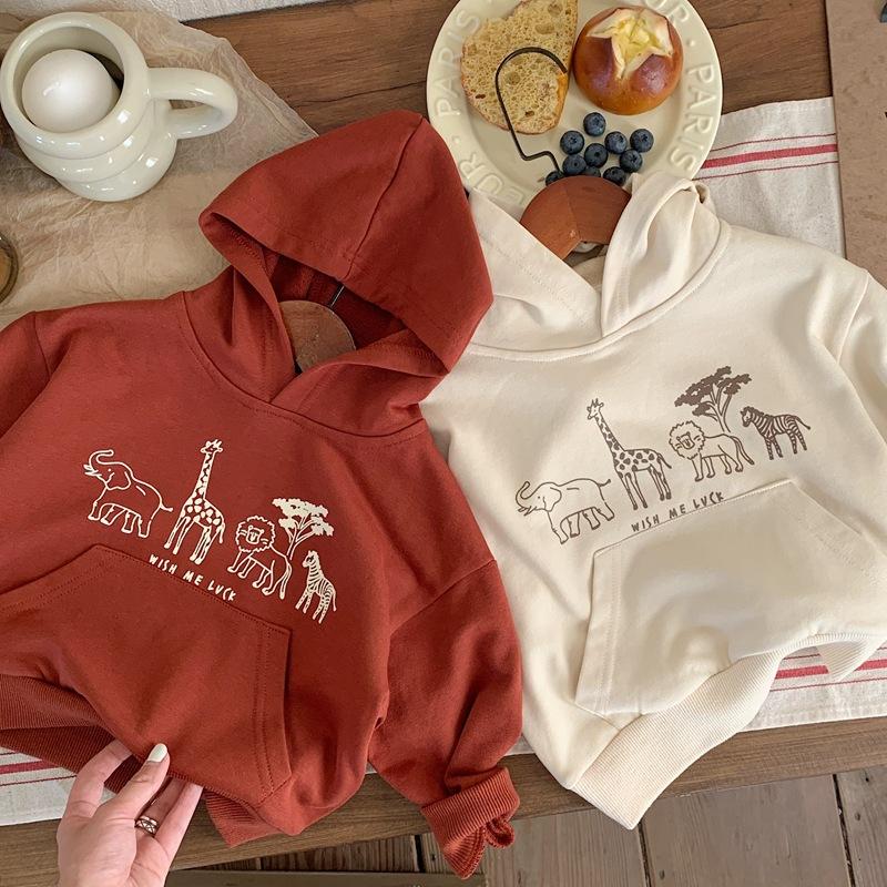 Children's Clothing Boy's Hoody 2023 New Spring and Autumn Hooded Children's Clothes Autumn Boy's Shirt Cartoon Printed Fashion