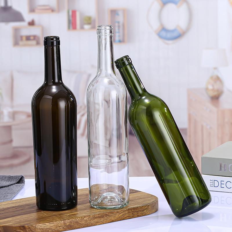 red wine bottle transparent glass the wine bottle dark green light-proof imported wine bottle home-brewed dead soldiers Item Picture
