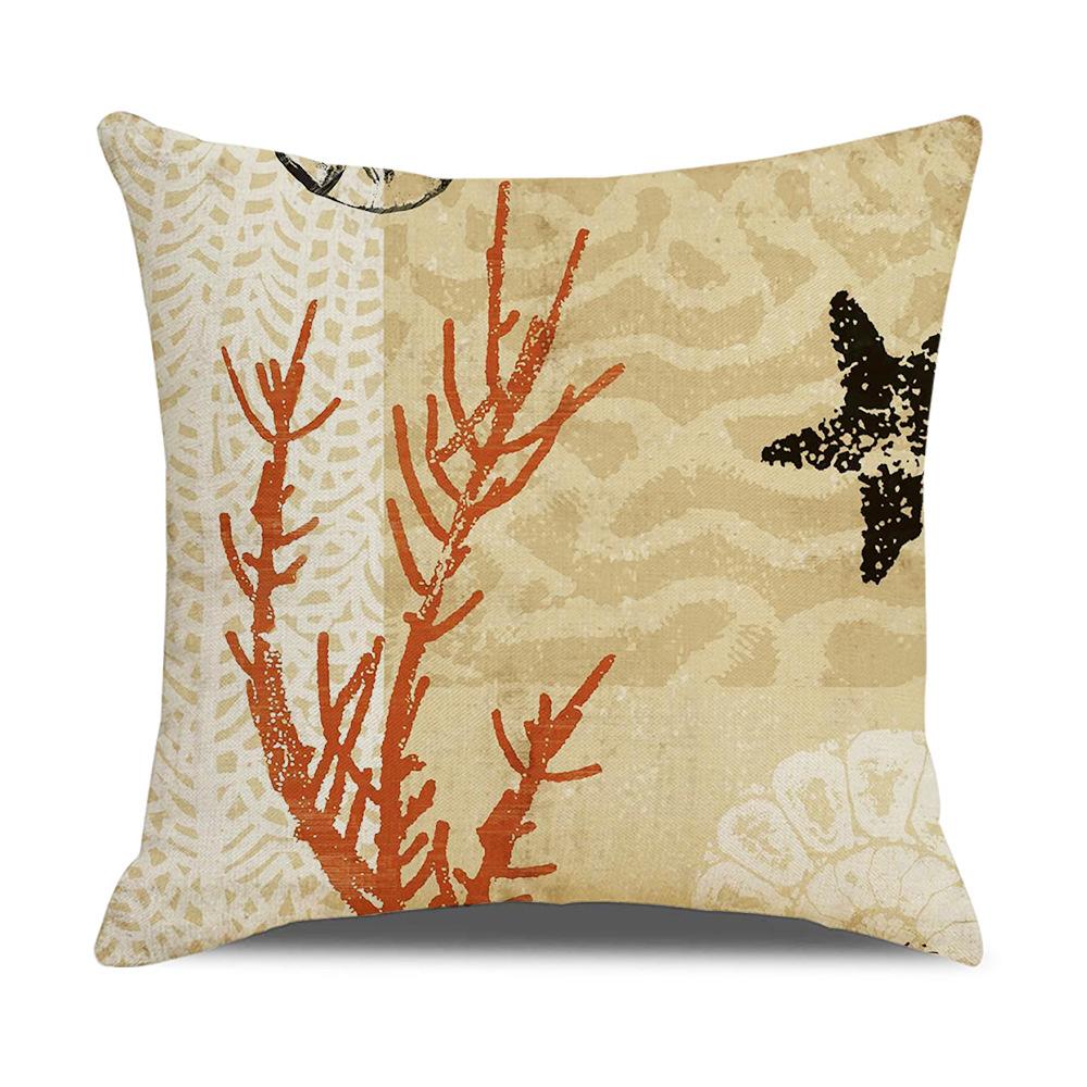 retro mediterranean ocean digital printing linen pillow reading cushion one piece dropshipping amazon home supplies Item Picture