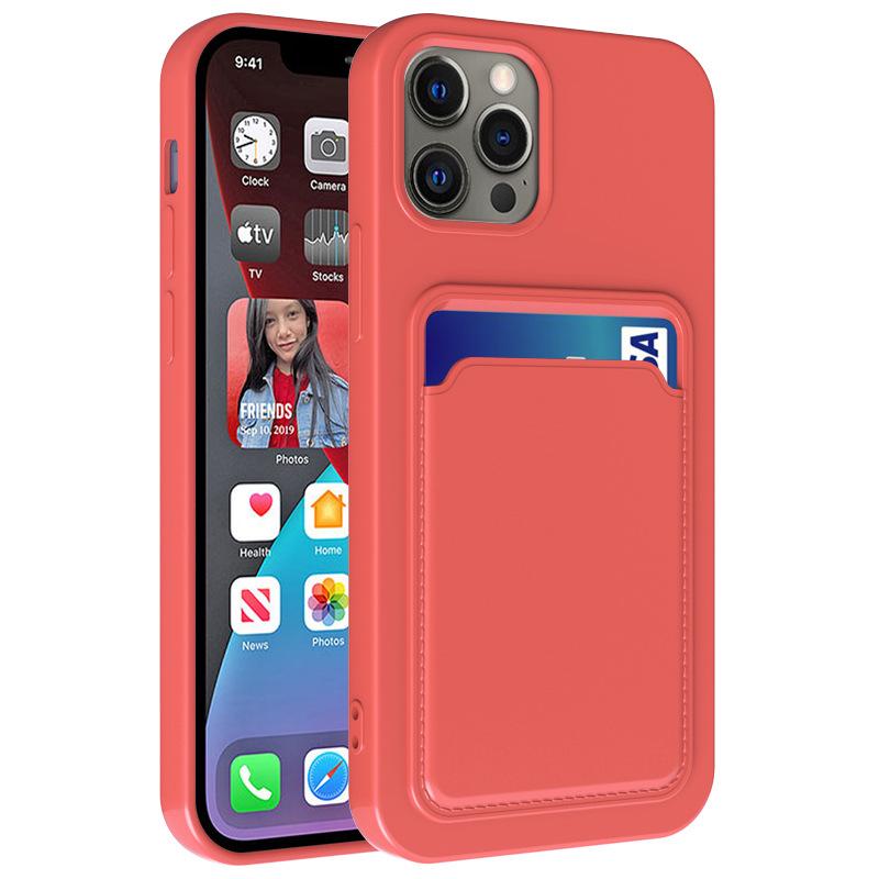 cross-border applicable for apple 11 card integrated card holder 12 mobile phone case all-inclusive iphone13 liquid silicone protective cover