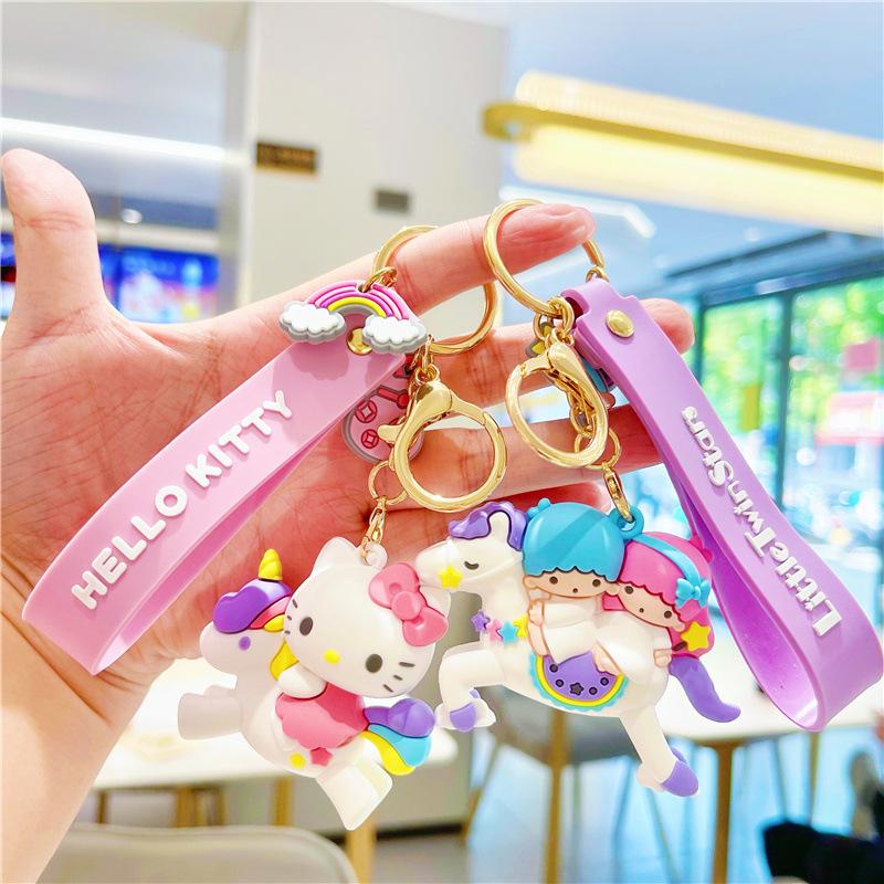 Cartoon Officially Authorized Sanrio Doll Keychain Automobile Hanging Ornament Cute Hello Kitty Key Chain Ring Creative Gift full figure