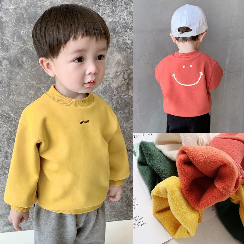 baby autumn clothing brushed hoody winter clothes autumn and winter toddler boys' tops baby pullover coat 1 year old 3 children fashion