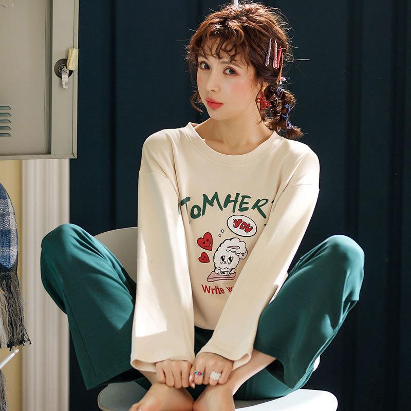 factory direct sales new spring and autumn multiple long-sleeved pajamas women's autumn cartoon cute ladies home leisure suit wholesale Application Scenario