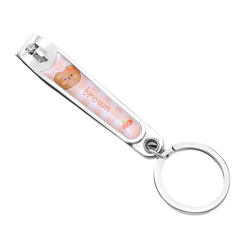 cartoon colorful drop film nail clippers keychain stainless steel nail scissors student arc mouth home nail clippers Item Picture