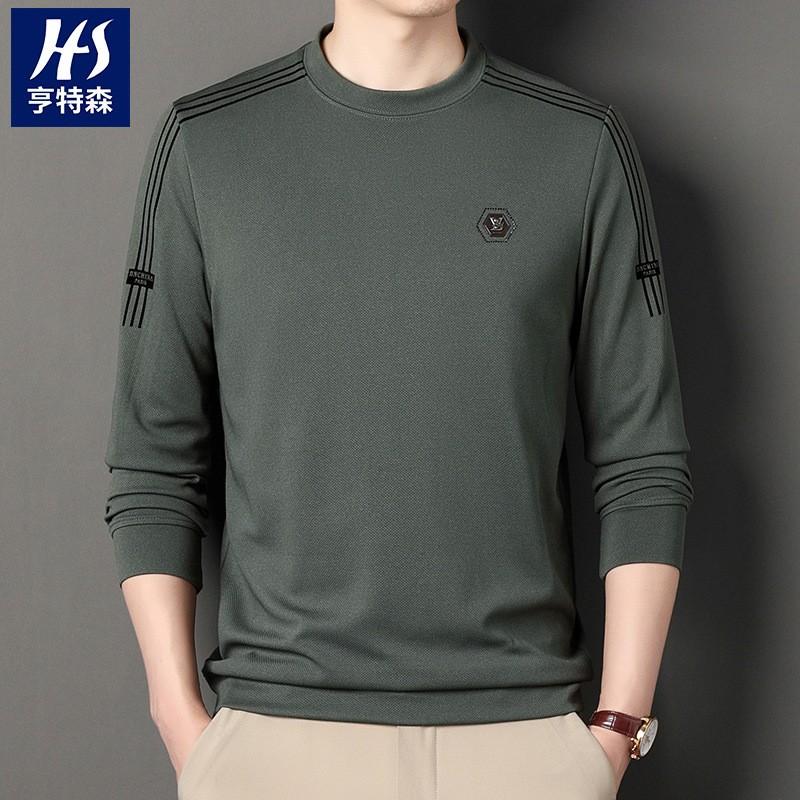 2024 New Hoodie Men's Spring Fashion Trendy Brand Long Sve T-shirt Men's Cotton Crew Ne Casual Bottoming Shirt Men's Wholesale full figure