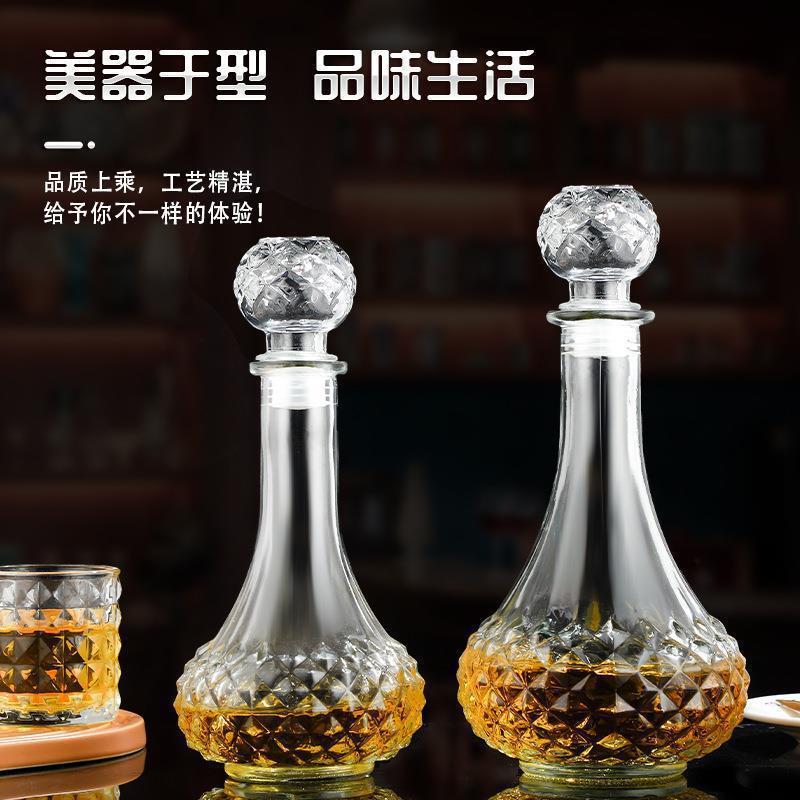 thick glass wine device fashion carved imported wine bottle red wine wine decanter wine device red wine sealed dead soldiers Specification drawing
